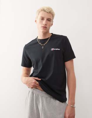 Berghaus T-shirt front & back logo t-shirt in black/black