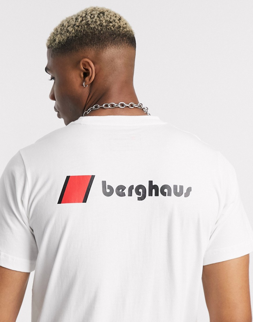 Berghaus - T-shirt herigate con logo davanti e dietro bianca-Bianco