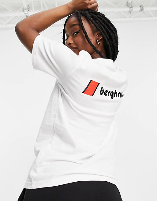Berghaus - T-shirt herigate con logo davanti e dietro bianca