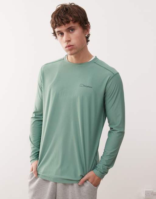 Berghaus T-shirt/top men's 24/7 long sleeve tech t-shirt in light terrain