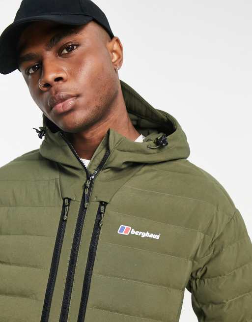 Berghaus Theran Hybrid hooded insulated jacket in khaki