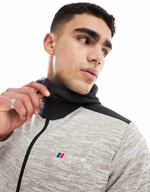 Berghaus Thraskii hooded zip up jacket in light grey ASOS