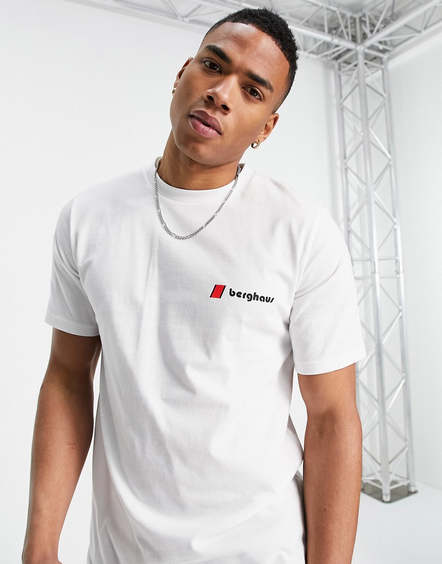 Berghaus unisex heritage front and back logo t-shirt in white
