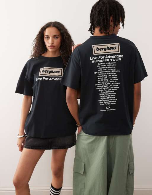 Berghaus – Unisex-T-Shirt in Tiefschwarz mit Adventure Tour-Print