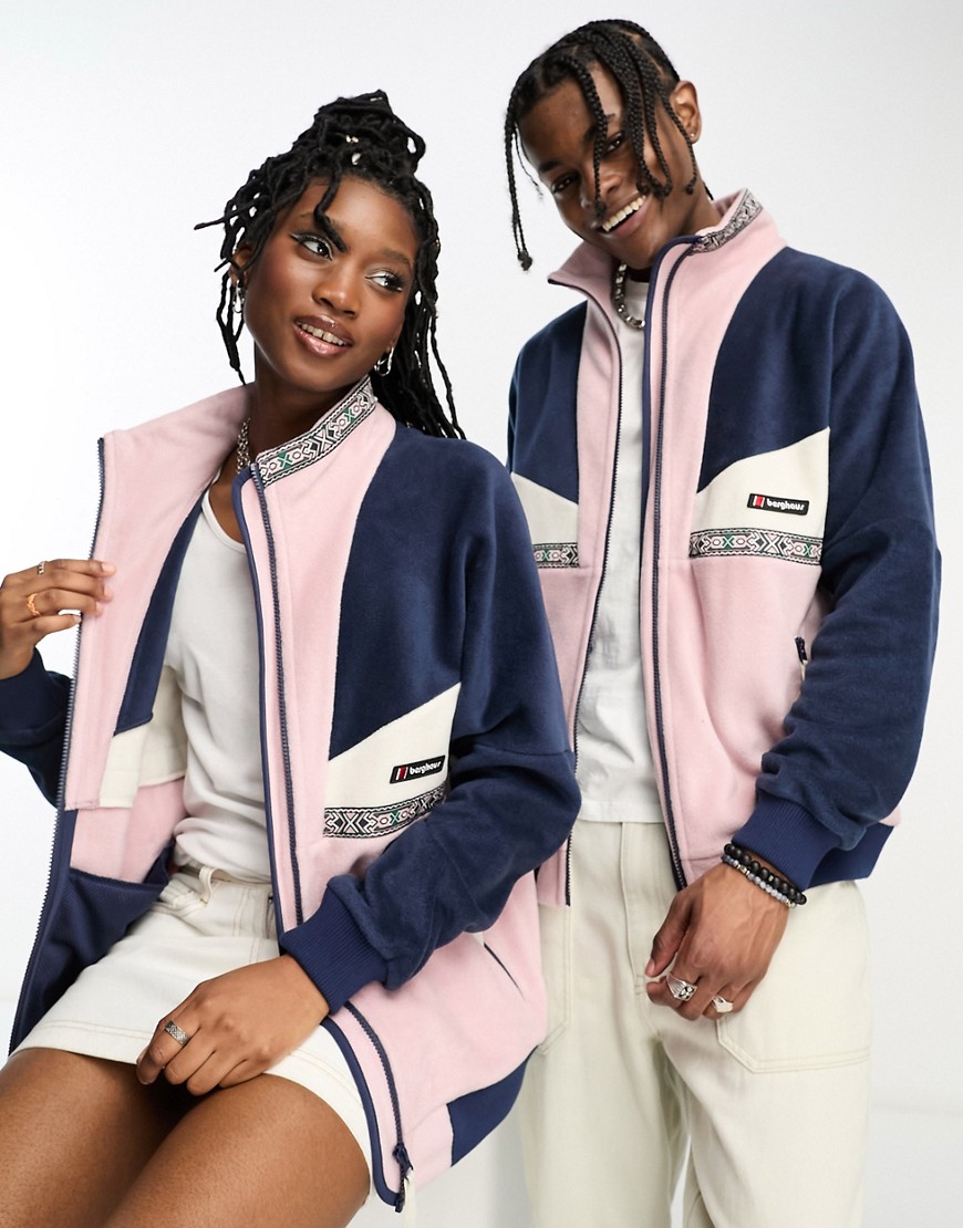 unisex Tramantana 91 jacket in navy and pink color block