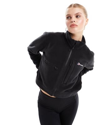 Berghaus Urban cropped fleece zip up jacket in black