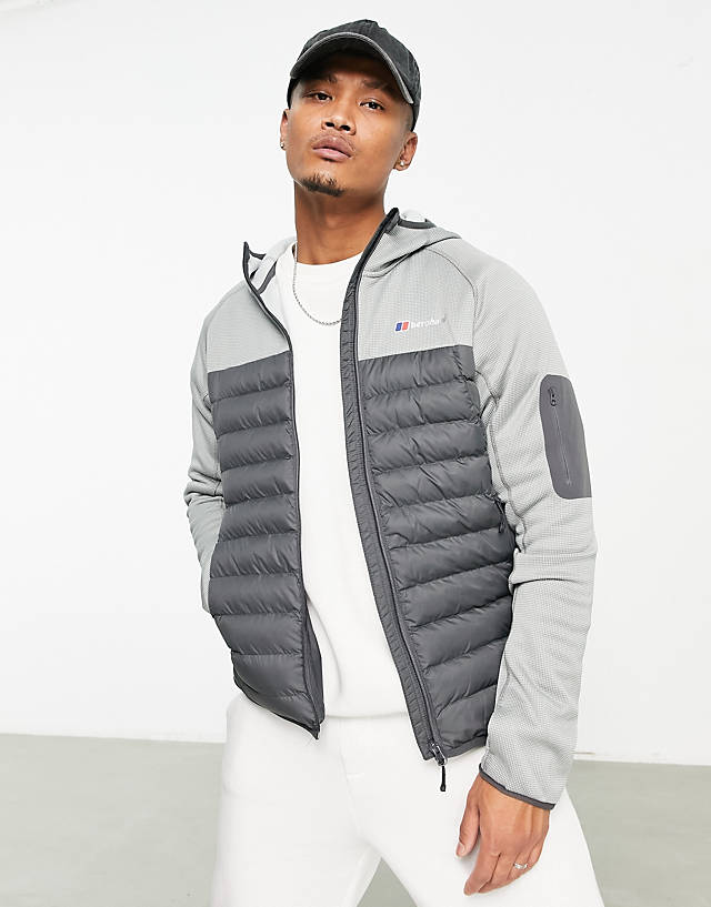 Berghaus - urban pravitale hybrid hooded insulated jacket in grey