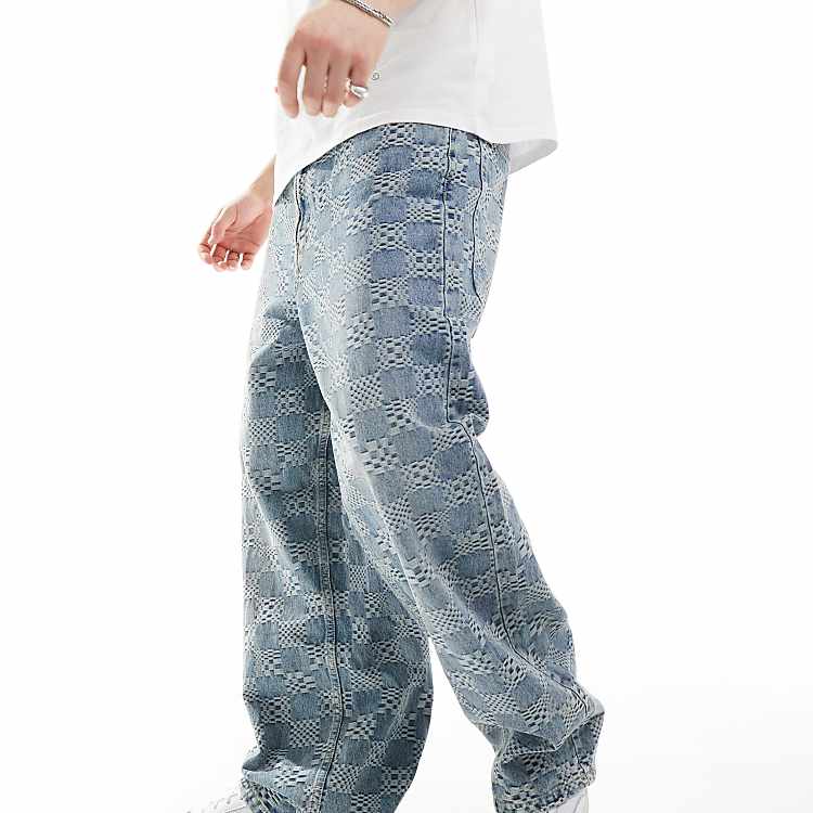 Berhka super baggy jacquard jeans in blue | ASOS Berhka super baggy jacquard jeans in blue | ASOS