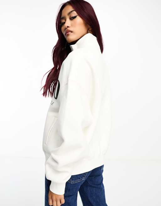 White slogan outlet jumper