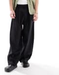 [Bershka] Bershka 100% linen tailored pants in black 42 BLACK