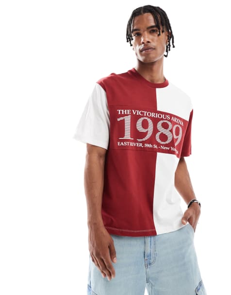 Bershka – 1989 – T-Shirt in Rot mit Print - view 1