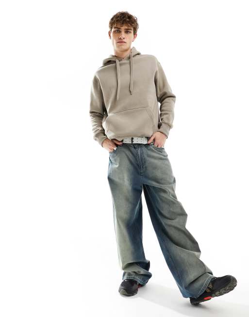 Bershka 2 pack hoodies in beige and black, 4 of 4