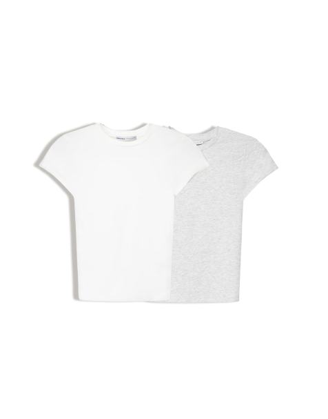 Bershka 2-pack of short sleeve round neck t-shirts in white & grey - view 1