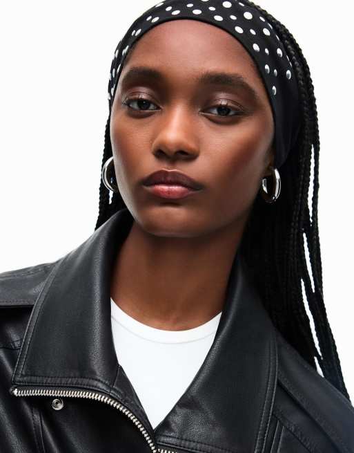 Bershka 2-pack of studded headbands in black