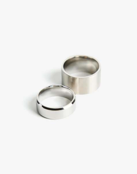 Bershka – 2-pack silverfärgade ringar - view 1