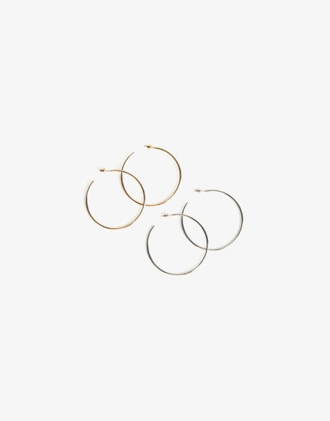 Bershka – 2er-Pack Creolen in Goldoptik - view 1