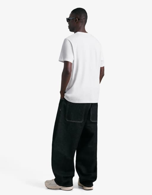Bershka – 2er-Pack kurzärmlige Basic-T-Shirts in Weiß, 2 von 3