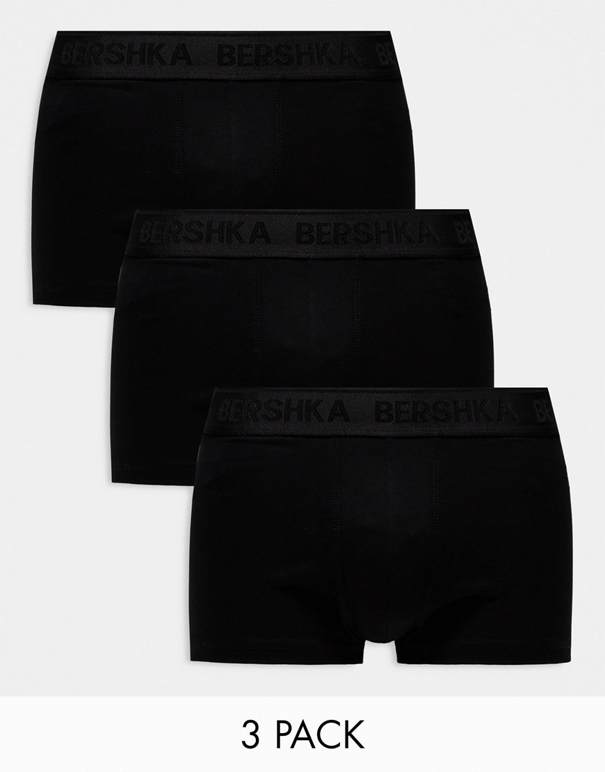 Bershka 3 pack boxers in black