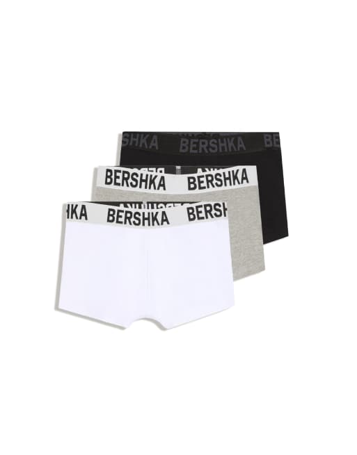 Bershka 3-pack boxers med tryckt midjeresår i vitt, 4 av 4
