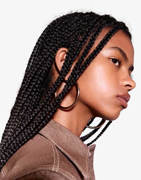 Bershka 3-pack of hoop earrings in gold - view 1