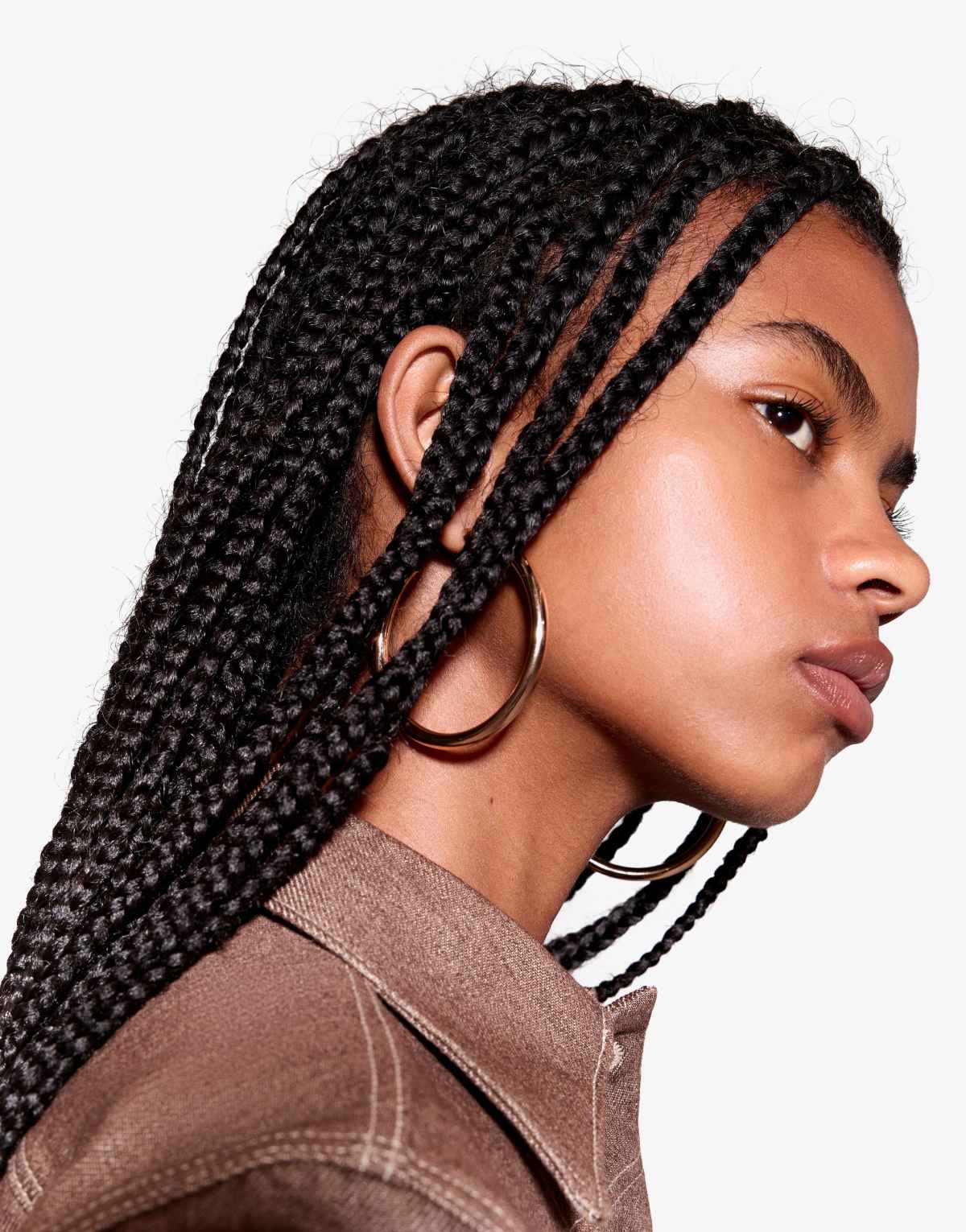 Bershka 3-pack of hoop earrings in gold