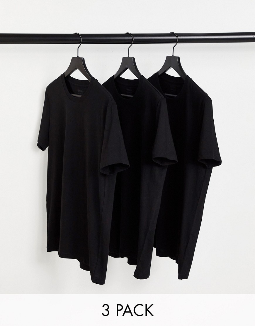 Bershka 3 pack t-shirts in black