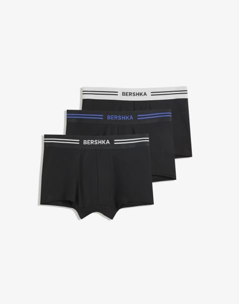 Bershka – 3er-Pack Boxershorts in Jeansblau - view 1