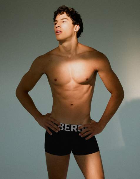 Bershka 3er-Pack Boxershorts mit breitem Bund in Grau - view 1