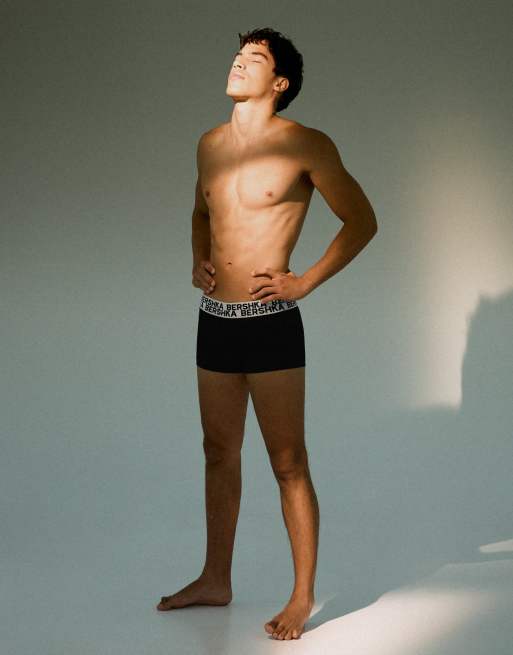 Bershka 3er-Pack Boxershorts mit doppeltem Logo in Pink, 3 von 5