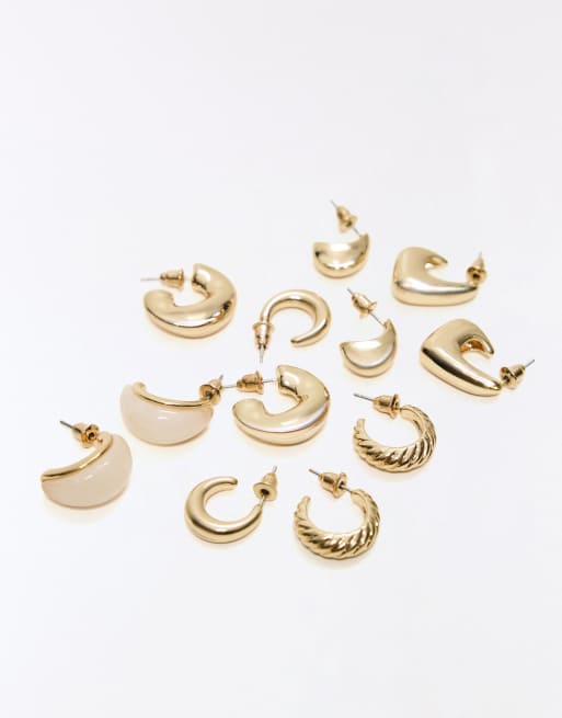 Bershka 3er-Pack Creolen in Gold, 2 von 4