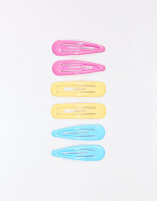 Bershka - 3er-Pack Haarspangen in Gelb