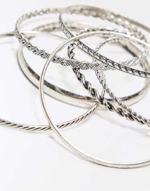 Bershka 7-pack fina armband i silver, 2 av 4