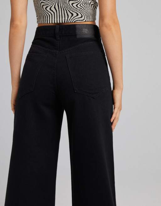 Bershka - 90'er jeans med super vide ben i sort, 3 af 4