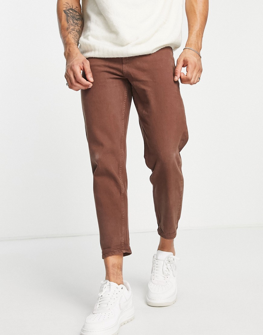 Bershka 90’s fit baggy jeans in brown