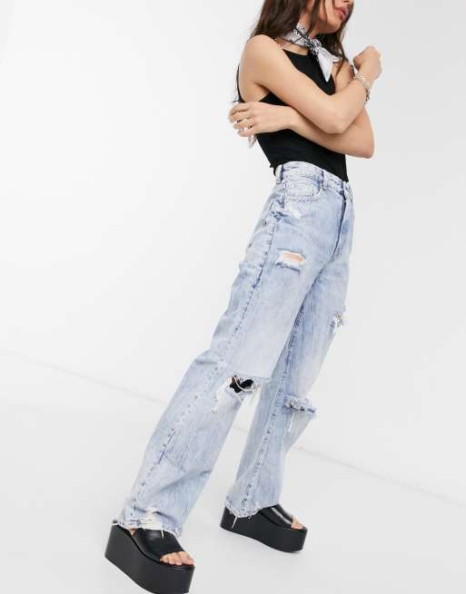 bershka ripped 90s jeans