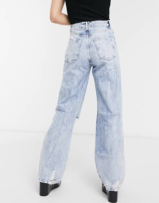 Blau 34 DAMEN Jeans Boyfriend jeans Ripped Bershka Boyfriend jeans Rabatt 73 % 