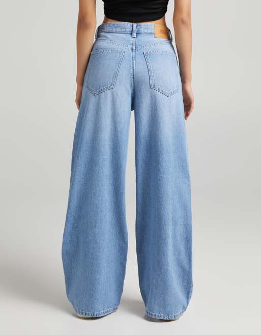 Bershka 90s super wide-legged jean in blue ASOS