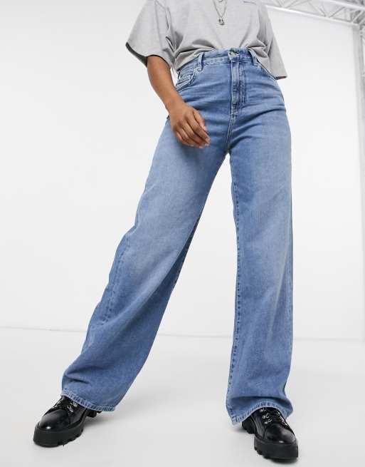 Wide leg jeans on sale bershka