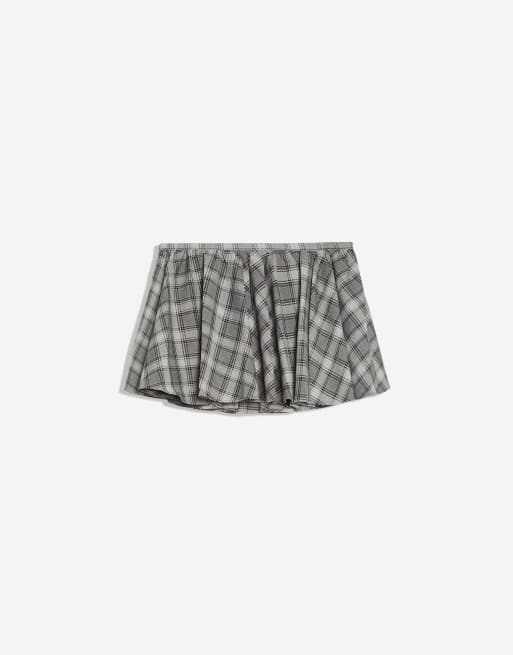 Bershka A-line mini skirt in grey, 5 of 5