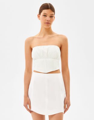 Bershka a line mini skirt in white - ASOS Price Checker