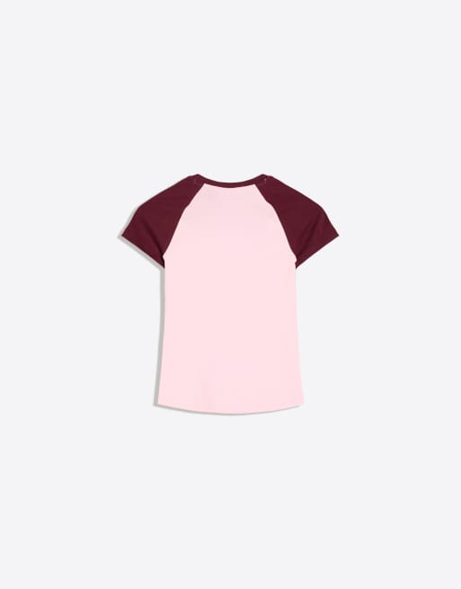 Bershka - Aansluitend T-shirt met raglanmouwen in roze, 6 van 6