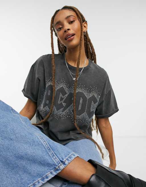 Tee shirt acdc femme bershka new arrivals