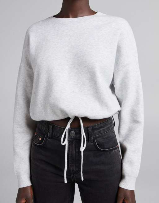 Drawstring store cropped jumper