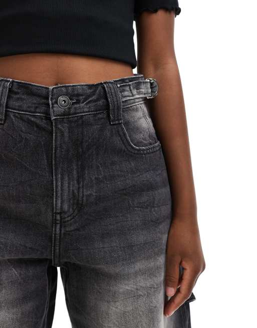 Bershka baggy skater jeans in washed black | ASOS