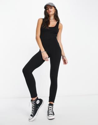 Bershka All In One Jumpsuit In Black ModeSens