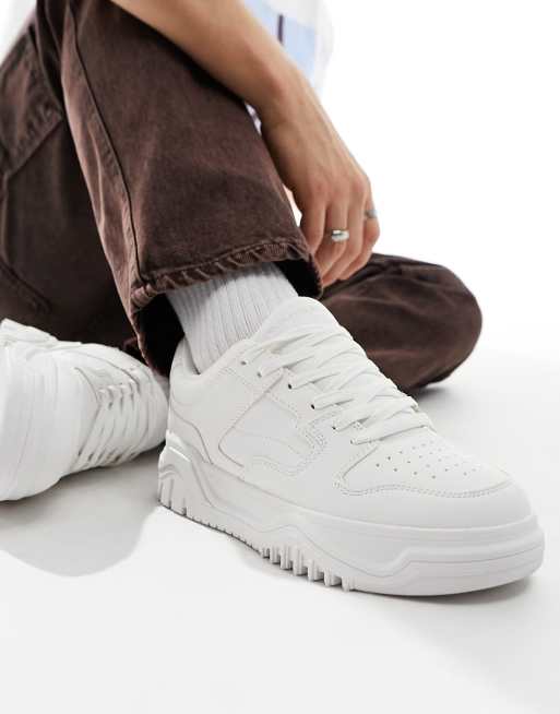 Bershka all in one sneakers in white