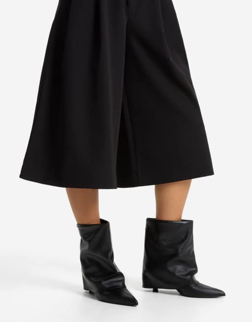 Bershka ankelstøvler med bukseffekt i sort, 6 af 7