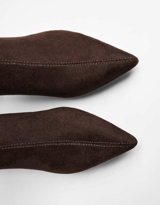 Bershka – Ankle Boots in Braun mit Kitten-Absatz, 3 von 4