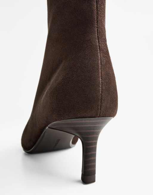 Bershka – Ankle Boots in Braun mit Kitten-Absatz, 4 von 4