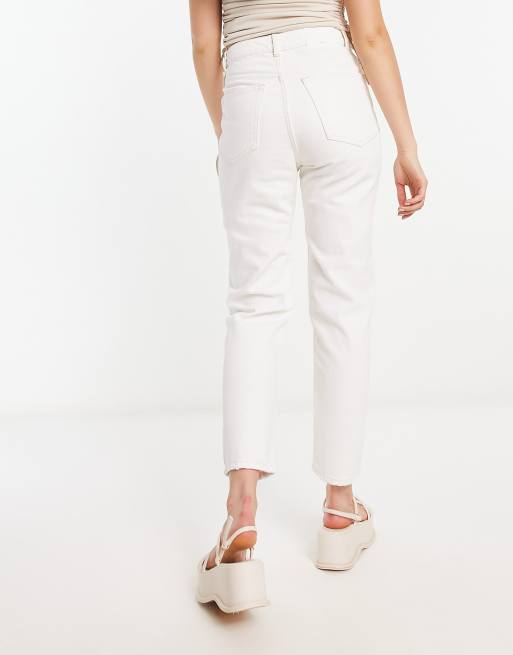 Bershka comfort fit mom jeans in light blue